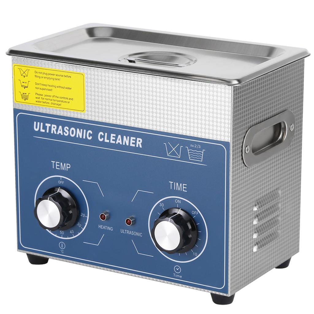 1pc Stainless Steel Ultrasonic Cleaner Heated Cleaning Tank Machine with Basket (3L)