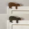 Brown Bear Door Frame Top Decor: Wooden Ornaments for Home