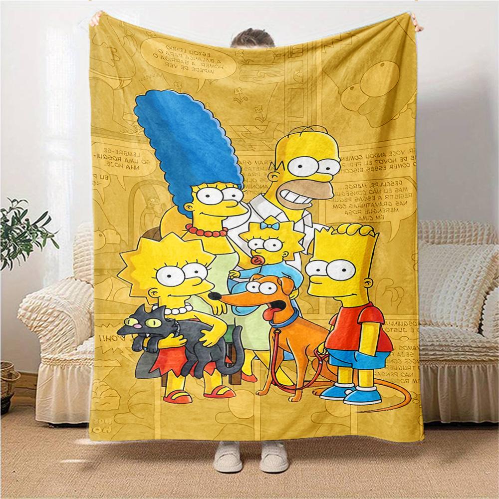 1Pc Simpsons Family Adventure Blanket Soft Throw Blanket For Home Bedroom Bed Sofa Travel Office Solid Christmas Blanket