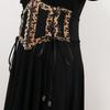 Waistband Hollow Corset Belts PU Leather Wide Waist Belt Slimming Leopard Print  Cummerbunds  Women