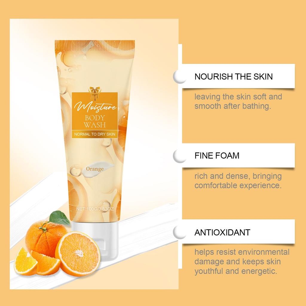 Апельсиновый увлажняющий гель для душа Fresh Orange Serum Мягко питает тело Очищающий увлажняющий гель для душа