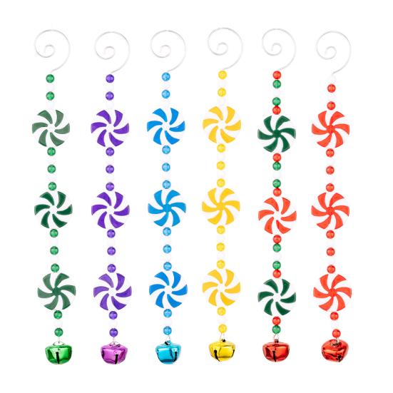 Подвеска на елку красно-белая дизайн «леденец» подвеска для подвешивания с колокольчиками шоколадные батончики бусины украшение для рождественской вечеринки