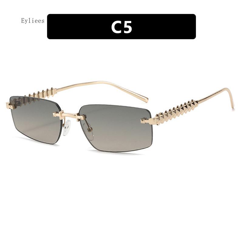 Солнцезащитные очки без оправы Модные Кошачий глаз Женские Мужские Оттенки Дизайнерские Металлические Черные Маленькие Овальные Солнцезащитные очки Роскошные Солнцезащитные очки