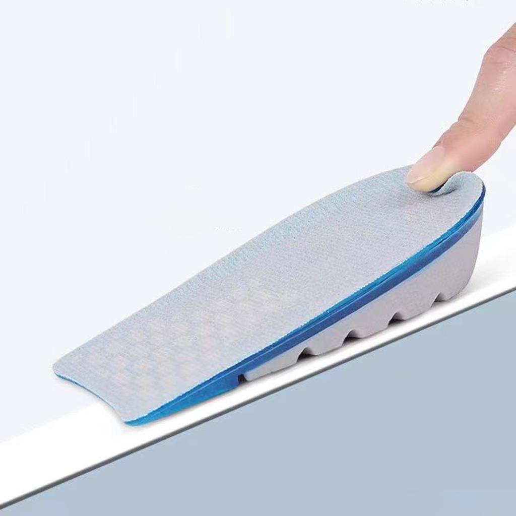 1 Pair Heel Lift Inserts Height Increase Insole Soft Breathable Invisible Design Sillicone Foot
