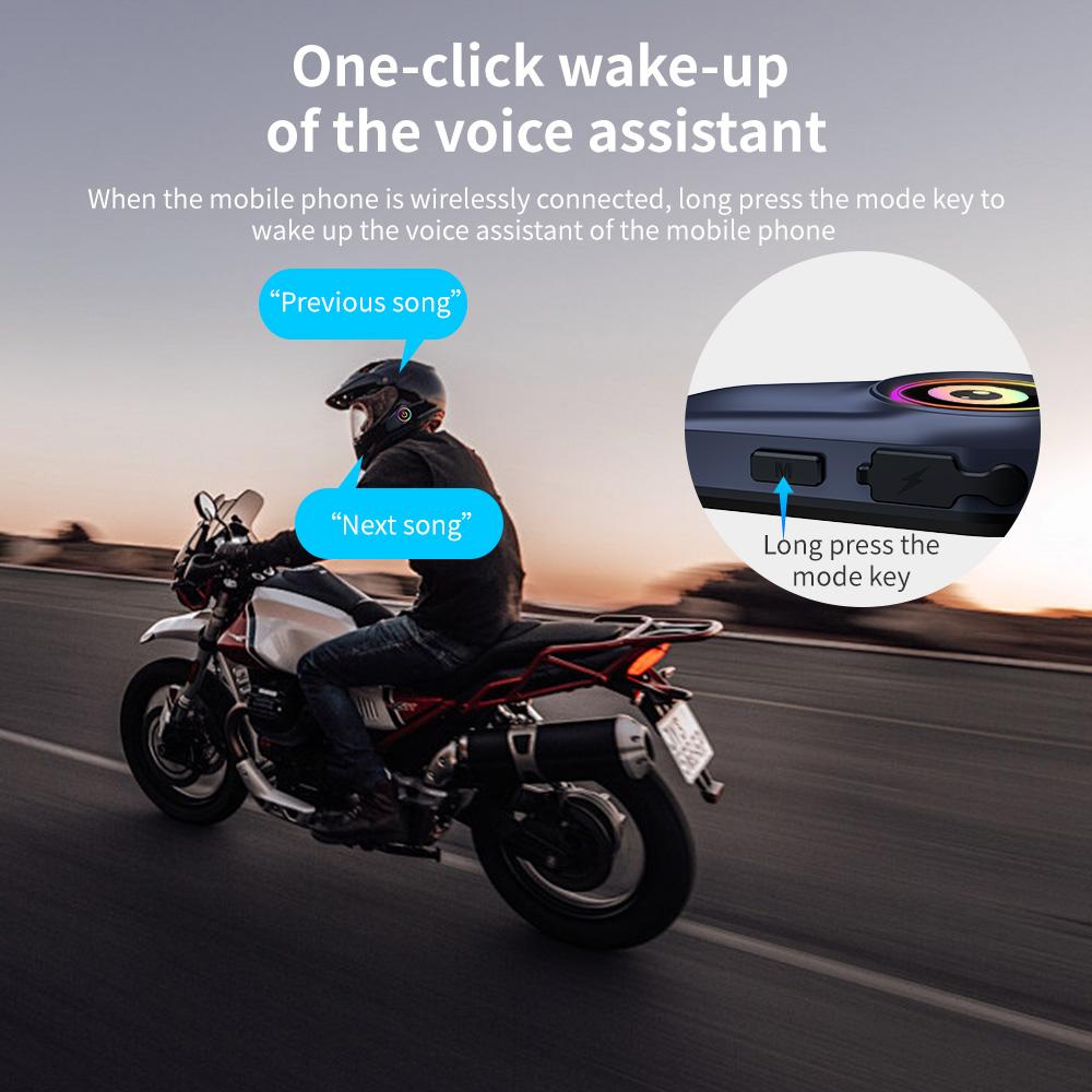 Мотошлем Bluetooth-гарнитура с двусторонней связью и RGB-подсветкой