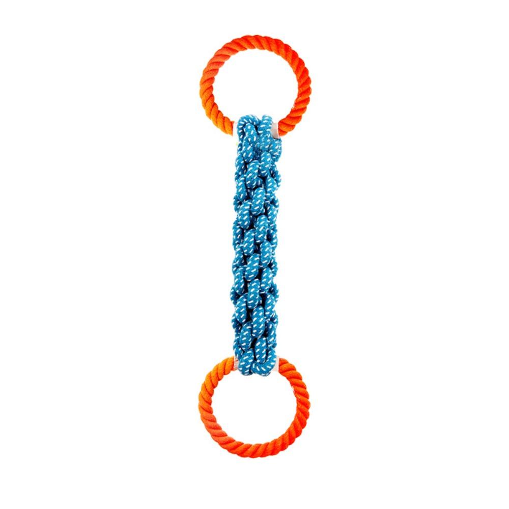 Bite-Resistant Double-Ring Dog Rope Toy Teeth Cleaning Chew Toy Medium Large Dog Breeds