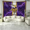 Minnesota Vikings Wall Tapestry Aesthetic Wall Hanging Printed Fabric Blanket Decorative Tapestries for Bedroom Living Room Home Decor