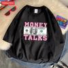 The Power of Money Determines Women's Fashion 100% Pure Cotton T-shirt Design Casual T-shirt High-end Street Short Sleeve