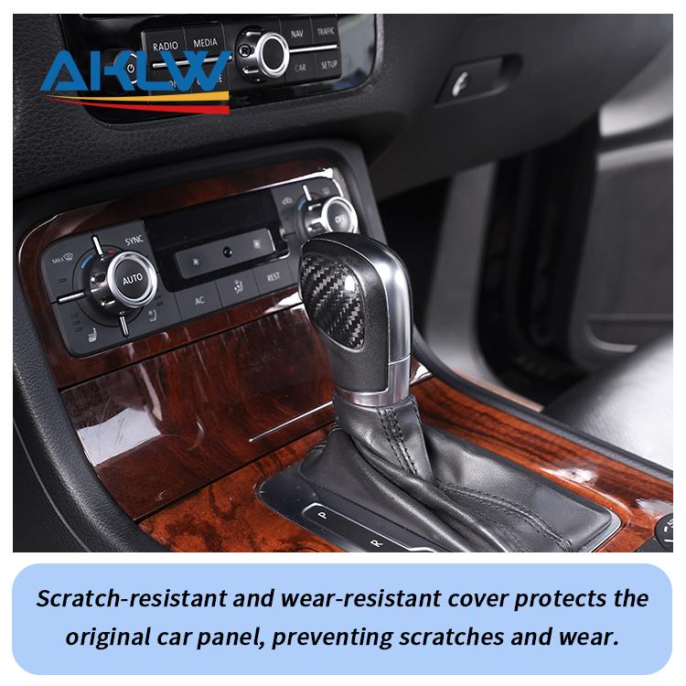 Real Carbon Fiber Interior Car Gear Knob Trim Cover for Volkswagen Polo Golf T-ROC Jetta Passat Touareg Tiguan CC Beetle Models