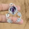 925 Sterling Silver Chevron Amethyst Stone Wedding Crown Chakra Pendant Jewelry