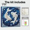 Beginners Faux Pearl Painting Kit DIY Kit, 12 Constellation Rhinestone Art Set for with Wooden Frame Adults Beginners, Handmade Fake Wall Decoration