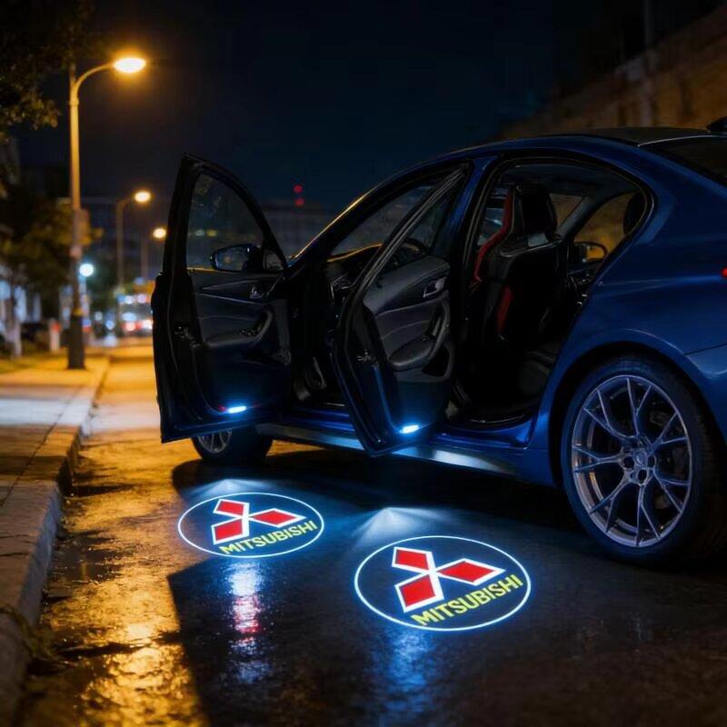 2PCS Car Shadow Door Light Laser Projector Led Welcome Lamp for Mitsubishi ASX Ralliart Outlander Lancer Pajero Eclipse Galant