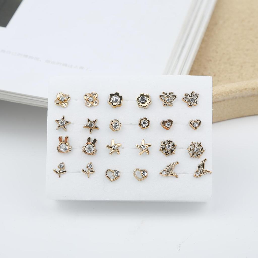 12Pairs Shiny Earring Stud Set Earring For Women Girl Earrings Jewelry
