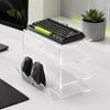 Slanted Keyboard Storage Rack 3-Tier Display Stand, Ergonomic Tilt Acrylic Organizer, Space Saving Desk Organizer Holder for Mechanical Keyboards And