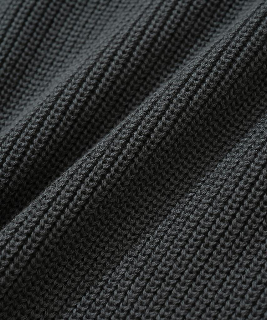 KNITTED [Nitied X Fashion Planet] Cotton Waffle Round Knit Charcoal