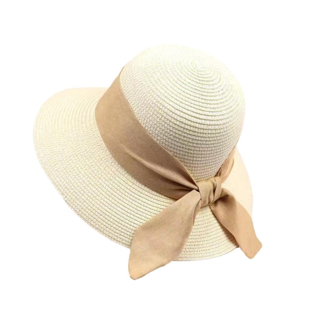 Fashion Sun Protection Summer Sun Hat Bowknot Breathable Beach Cap Casual Travel Bucket Hat for Women