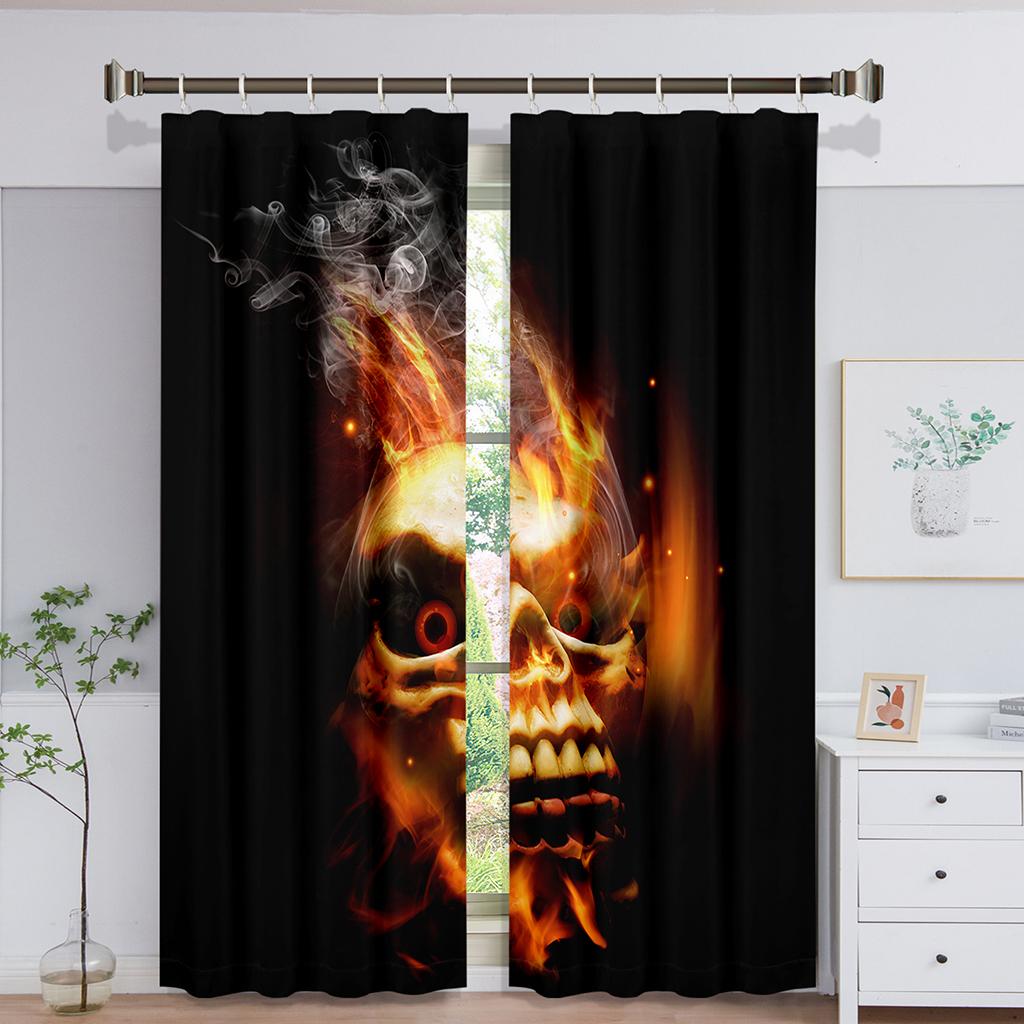 Готовые роскошные солнцезащитные шторы в виде черепа, тонкие шторы на окна для детей, спальни, гостиной, ванной комнаты, кухни, двери, зала, домашний декор, 2 шт.