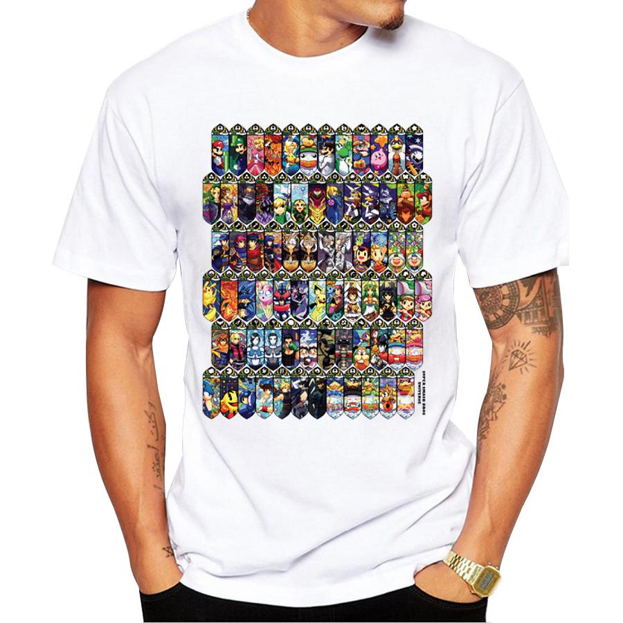 2019 New Arrivals Unisex Fashion Tshirt Short Sleeve T Shirts Super Smash Bros Universe Printed Funny Comics Tee Tops
