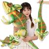 80/110cm Simulation Giant Lizard Chameleon Plush Doll Pillow Green Pattern Insect Reptile Plush Toy Home Decor Gift for Boys