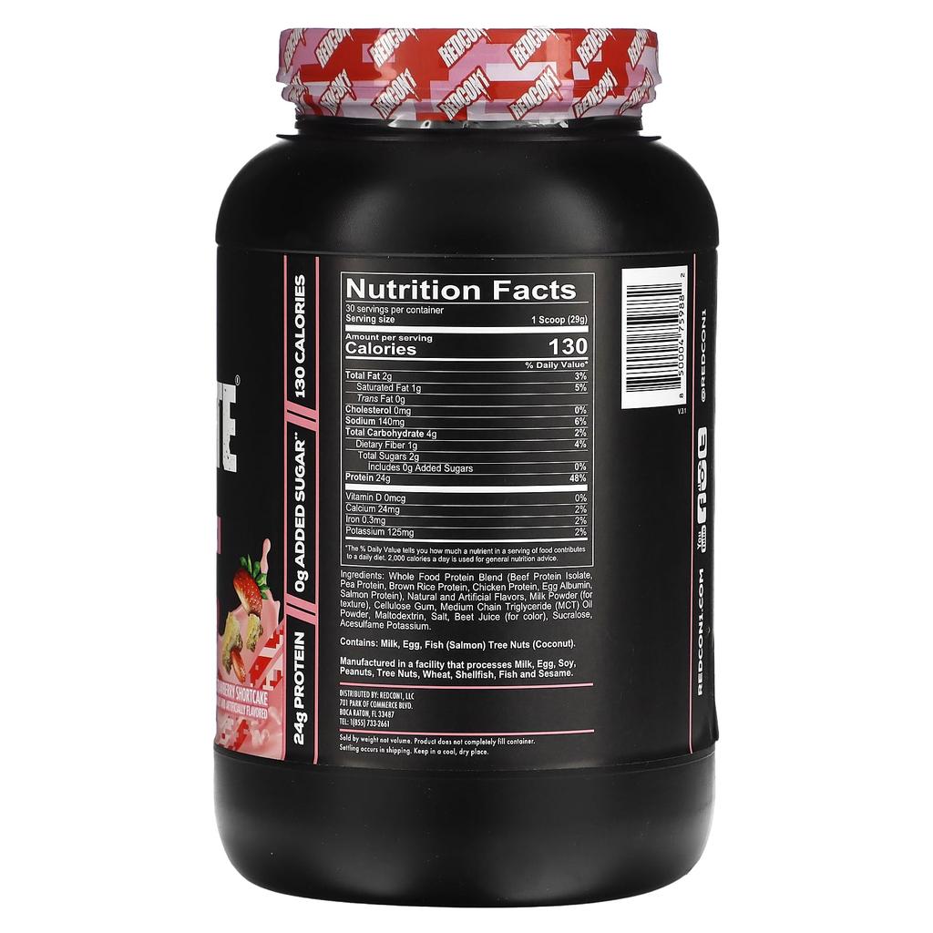 Redcon1 MRE Light, Whole Food Protein, Strawberry Shortcake, 1.92 Lb (870 G)