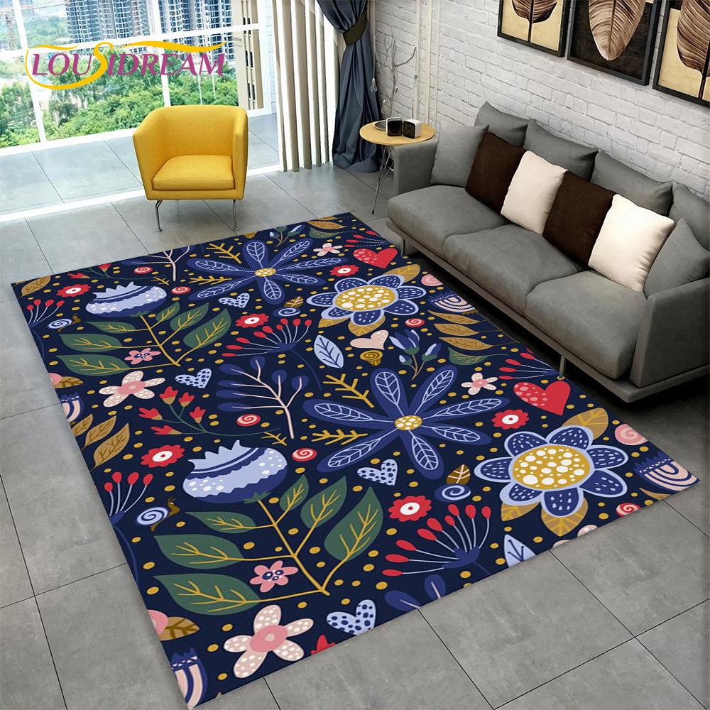 3D Nordic Luxury Flower Floral Area Rug Large, ковер для дома, гостиной, спальни, дивана, коврика для двери, декора, детские нескользящие коврики