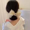 Korean Style Bow Hair Clip Large Size Crystal Hair Clip French Mesh Hair Clip Lady