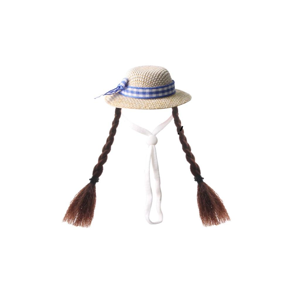 with Elastic Strap Double Braids Hat Adjustable Bird Wig Cap Creative Hamster Knitted Hat Party