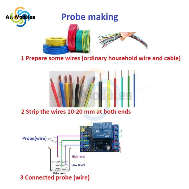 2 в 1 Насос Подача Воды Автоматический Контроллер Датчик Уровня Жидкости Переключатель Реле Модуль для Мотора Аквариум Водонапорная Башня Орошение