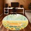 1PC Sunflower Cat Forest Round Chair mat Area Rug - Non-Slip, Floor Mat for Office, Bedroom, home decor Christmas Gift c0528014