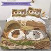 Hand drawn Mouse Pattern Bedding uilt Set uilt Cover Pillowcase Home Decoration Birthday Gift (1 * duvet cover + 2 * pillowcase without core)