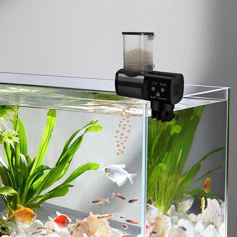Fish Tank Feeder Automatic Fish Feeder 500ml Aquarium Food Dispenser Large-Capacity Feeding Supplies for Daily Use Pond Home