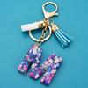 Colorful Acrylic Initial Tassel Keychain - Fashionable Jewelry