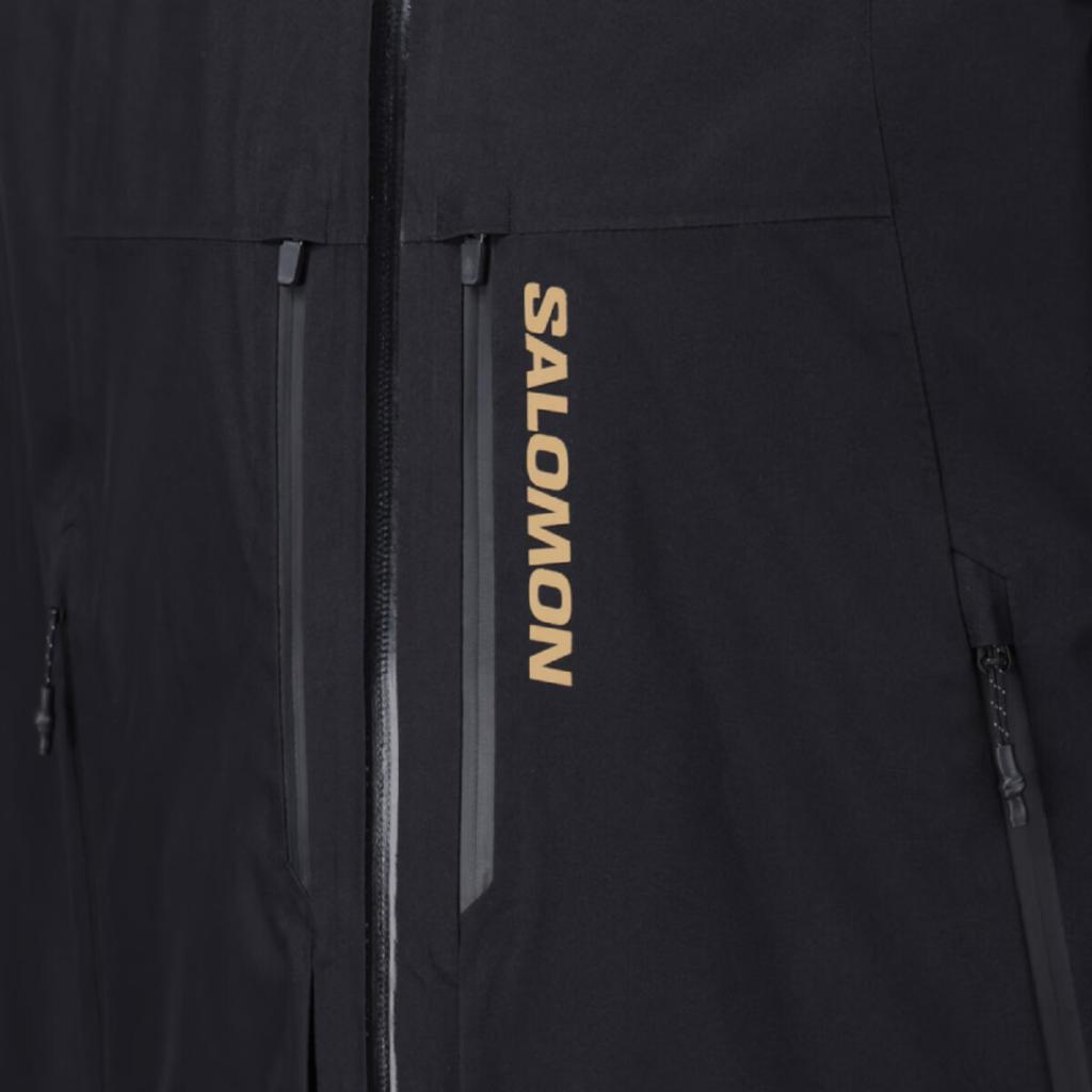 SALOMON Peak Gtx Fashion Letter Waterproof Hooded Long Sleeve Jacket Men Jackets Black C30066
