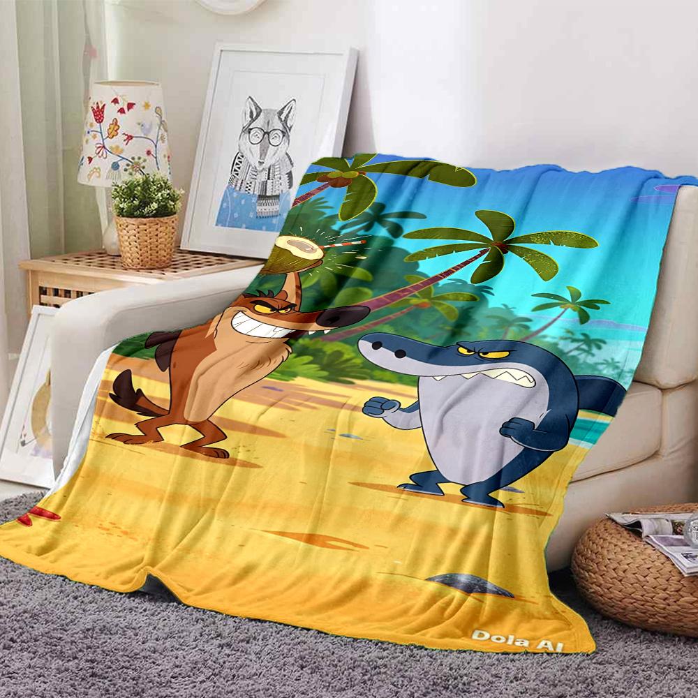 Zig & Sharko Theme Printed Blanket - Perfect for Couch, Bed, Travel & Outdoor Use | Machine Washable, Cozy & Durable.