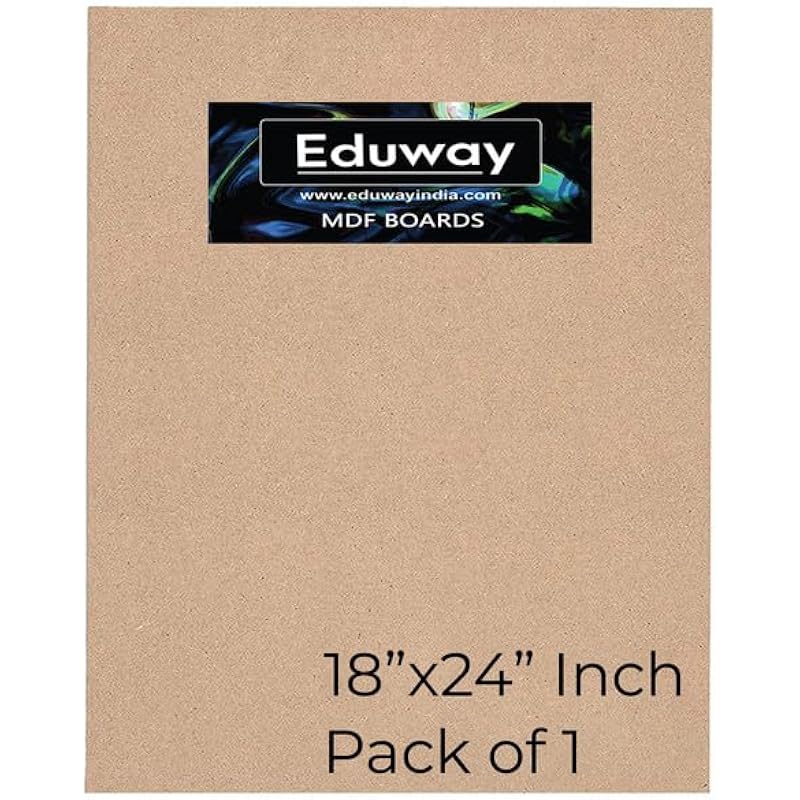 Eduway A2 18X24 Inch Mdf Board Wood Sheet For Mandala , Lippan, Resin Art & Craft, 4Mm Thick, Pack Of 1 - Premium Cardbo