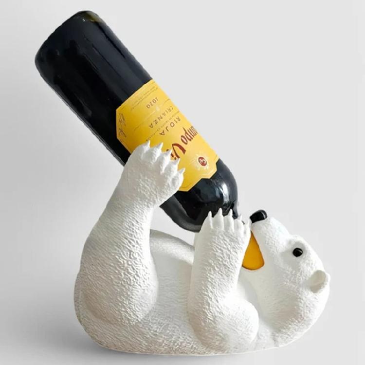Creative Plastic Bear Bottle Rest For Displaying Wine In Kitchen Living Room Or Countertops Area Animal Home Decors