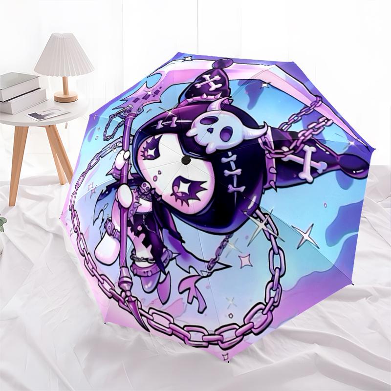 1pc Gothic Skull Grim Reaper Umbrella - Automatic Open/Closed with 3-Fold Design, 8-Bone Frame for Outdoor Use, Festival Gift, Suitable for Fans, Trav