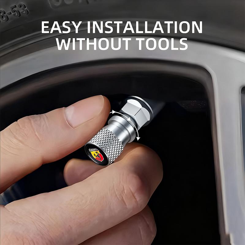 Car Wheel Tire Valve Caps Air Stem Covers Accessories For Abarth FIAT Punto 500 Tipo Stilo Palio Bravo Doblo Panda Ducato