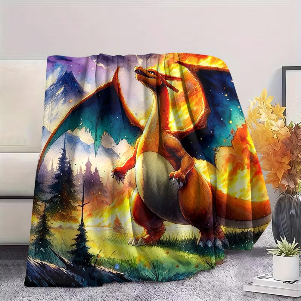 Sky Flare Dragon Print Flannel Blanket, High quality Comfortable for All Seasons, Home Decor, Warmth and Comfort