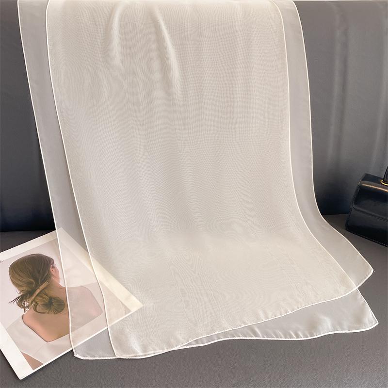 New Fashion Summer Women Soild Color Beach Scarf Silk Shawls Headband Female Headband Wraps Sunscreen Hijab Wholesale