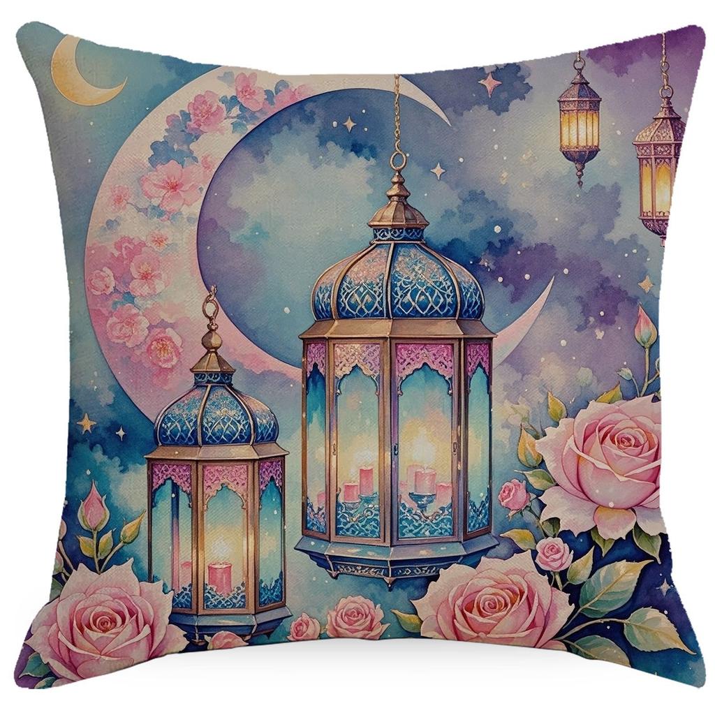New Moon Chandelier Flowers Dreamy Folk Line Print Home Living Room Sofa Pillow Cover