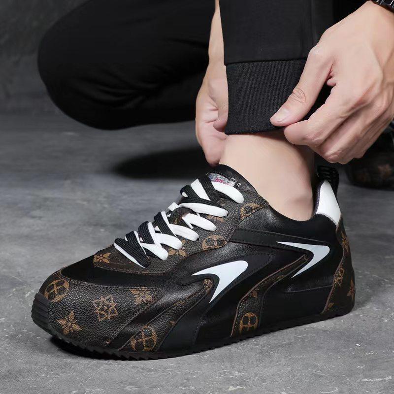 Летняя кожаная спортивная обувь, дышащая трендовая британская мужская обувь, повседневная универсальная обувь