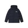 Logo Print Loose Fit Hooded Warm Down Jacket Men Outerwear Black F11M348915F-NV