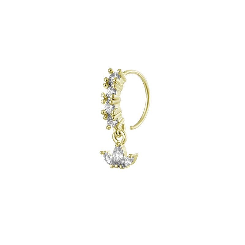 Lady's pierced ear piercing, Zircon cross nose stud, butterfly nose ring piercing, nose jewelry