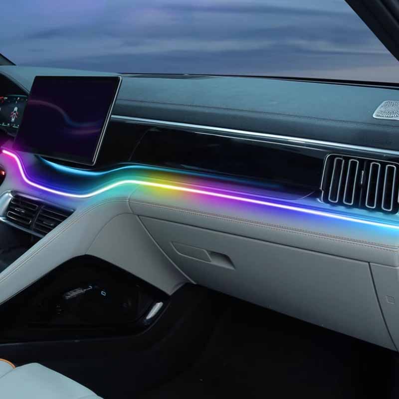 Для BYD Seal U Dm-i Ev Song Plus 2023-2025 Неоновые светодиодные салонные огни RGB Атмосферная подсветка Комплект оптоволоконной подсветки с приложением Беспроводной