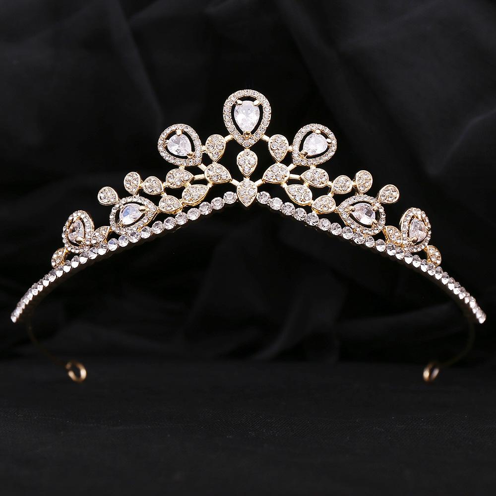 Корейский стиль простая милая невеста свадьба циркон корона свадебная тиара принцесса