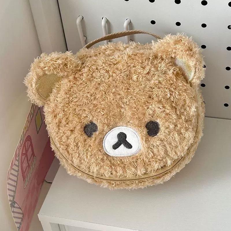Cute Rilakkuma Storage Mini Makeup Bag Portable Toiletry Pouch Essential For Travel Practical Bathroom Home Goods Periphery Gift