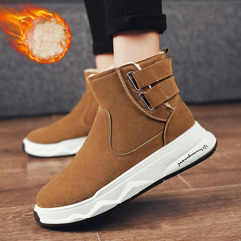 Зимние мужские толстые и мягкие теплые и модные хлопковые ботинки с высоким верхом на толстой подошве зимние ботинки повседневная хлопковая обувь