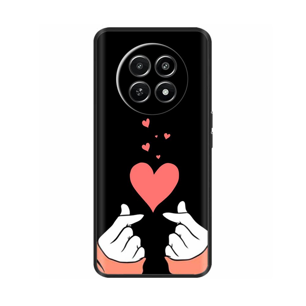 Для Realme 12 5G 12X Чехол для телефона Цветочный принт Мягкий черный ТПУ Fundas Для Realme12 12 X Защитный бампер Para Coque Etui Capas