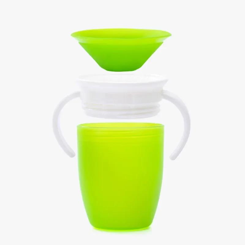 360 Degrees Can Be Rotated Baby Learning Drinking Cup with Double Handle Silicone Drinking Cup Anti-Choking Drinking Cups